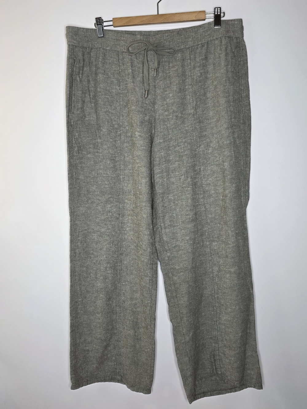 Maison d'Amelie Light Heather Green elastic waist Pull on drawstring Linen/Rayon